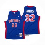 Camiseta Detroit Pistons Richard Hamilton #32 Hardwood Classics Throwback Azul
