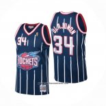 Camiseta Houston Rockets Hakeem Olajuwon #34 Mitchell & Ness 1996-97 Azul