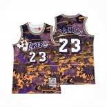 Camiseta Los Angeles Lakers Lebron James #23 Mitchell & Ness Lunar New Year Violeta