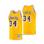 Camiseta Los Angeles Lakers Shaquille O'Neal #34 Mitchell & Ness 1996-97 Amarillo