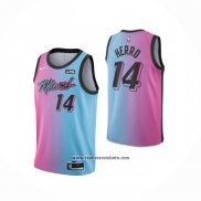 Camiseta Miami Heat Tyler Herro #14 Ciudad 2020-21 Azul Rosa
