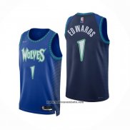 Camiseta Minnesota Timberwolves Anthony Edwards #1 Ciudad 2021-22 Azul