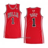 Camiseta Mujer Chicago Bulls Derrick Rose #1 Icon Rojo