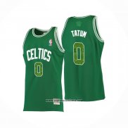 Camiseta Boston Celtics Jayson Tatum #0 Snakeskin Hardwood Classics 2021 Verde