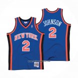 Camiseta New York Knicks Larry Johnson #2 Hardwood Classics Throwback Azul