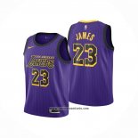 Camiseta Nino Los Angeles Lakers LeBron James #23 Ciudad 2019-20 Violeta