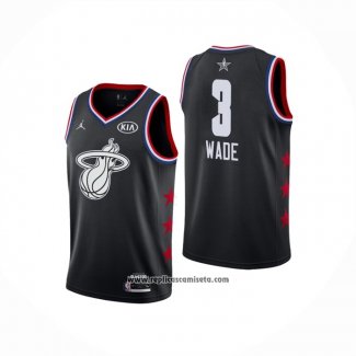 Camiseta All Star 2019 Miami Heat Dwyane Wade #3 Negro