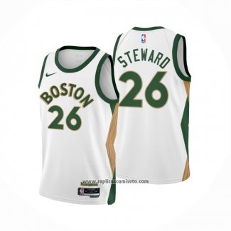 Camiseta Boston Celtics DJ Steward #26 Ciudad 2023-24 Blanco