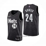 Camiseta Brooklyn Nets Noah Vonleh #24 Earned 2020-21 Negro