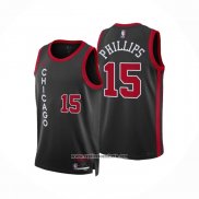 Camiseta Chicago Bulls Julian Phillips #15 Ciudad 2023-24 Negro