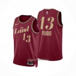 Camiseta Cleveland Cavaliers Ricky Rubio #13 Ciudad 2023-24 Rojo