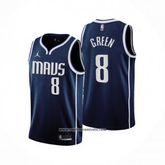 Camiseta Dallas Mavericks Josh Green #8 Statement 2022-23 Azul