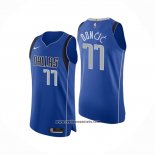 Camiseta Dallas Mavericks Luka Doncic #77 Icon Autentico Azul