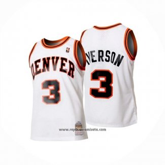 Camiseta Denver Nuggets Allen Iverson NO 3 Mitchell & Ness 2006-07 Blanco1
