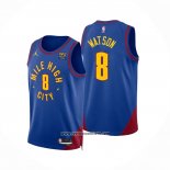 Camiseta Denver Nuggets Peyton Watson #8 Statement 2022-23 Azul