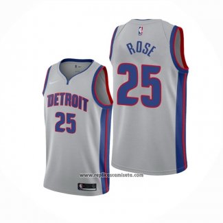 Camiseta Detroit Pistons Derrick Rose #25 Statement Gris