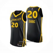 Camiseta Golden State Warriors Dario Saric #20 Ciudad Autentico 2023-24 Negro