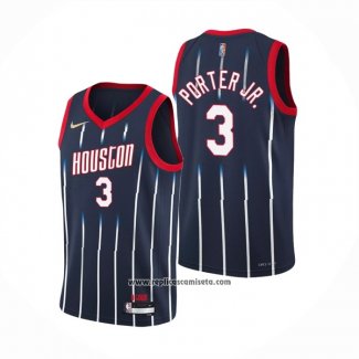 Camiseta Houston Rockets Kevin Porter JR. #3 Ciudad 2021-22 Azul