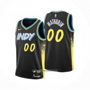 Camiseta Indiana Pacers Bennedict Mathurin #00 Ciudad 2023-24 Negro