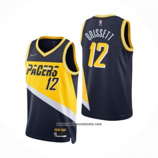 Camiseta Indiana Pacers Oshae Brissett #12 Ciudad 2021-22 Azul