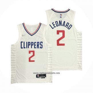 Camiseta Los Angeles Clippers Kawhi Leonard #2 Association 2020-21 Autentico Blanco