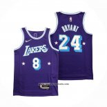 Camiseta Los Angeles Lakers Kobe Bryant #8 24 Ciudad Edition 2021-22 Violeta