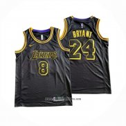 Camiseta Los Angeles Lakers Kobe Bryant NO 8 24 Negro