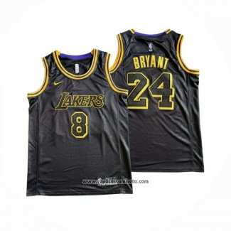Camiseta Los Angeles Lakers Kobe Bryant NO 8 24 Negro