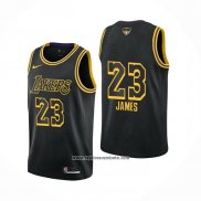 Camiseta Los Angeles Lakers Lebron James #23 Ciudad 2020-21 Negro