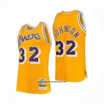Camiseta Los Angeles Lakers Magic Johnson #32 Hardwood Classics Throwback Amarillo