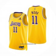 Camiseta Los Angeles Lakers Malik Monk #11 75th Anniversary 2021-22 Amarillo