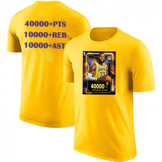 Camiseta Manga Corta Los Angeles Lakers James Commemorative Amarillo