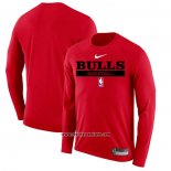 Camiseta Manga Larga Chicago Bulls Practice Performance 2022-23 Rojo