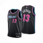 Camiseta Miami Heat Bam Adebayo NO 13 Ciudad 2025-26 Negro