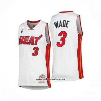 Camiseta Miami Heat Dwyane Wade #3 Mitchell & Ness 2005-06 Blanco