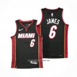 Camiseta Miami Heat LeBron James #6 Icon Negro