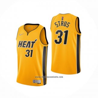 Camiseta Miami Heat Max Strus #31 Earned 2020-21 Oro