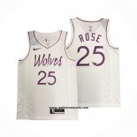 Camiseta Minnesota Timberwolves Derrick Rose #25 Earned Blanco