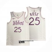 Camiseta Minnesota Timberwolves Derrick Rose #25 Earned Blanco