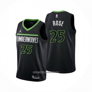 Camiseta Minnesota Timberwolves Derrick Rose #25 Statement 2022-23 Negro