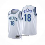 Camiseta Minnesota Timberwolves Shake Milton #18 Classic 2023-24 Blanco