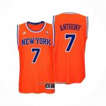 Camiseta New York Knicks Carmelo Anthony #7 Naranja