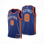 Camiseta New York Knicks Daquan Jeffries #8 Ciudad 2023-24 Azul