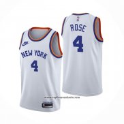 Camiseta New York Knicks Derrick Rose #4 75th Anniversary Blanco