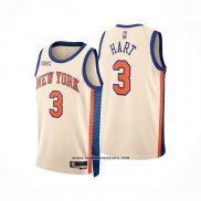 Camiseta New York Knicks Josh Hart NO 3 Ciudad 2025-26 Crema