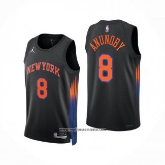 Camiseta New York Knicks Og Anunoby NO 8 Statement 2025-26 Negro
