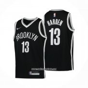 Camiseta Nino Brooklyn Nets James Harden #13 Icon Negro