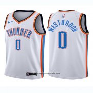 Camiseta Nino Oklahoma City Thunder Russell Westbrook #0 Association 2017-18 Blanco