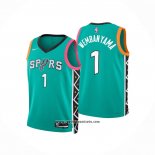 Camiseta Nino San Antonio Spurs Victor Wembanyama #1 Ciudad 2022-23 Verde