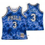 Camiseta Philadelphia 76ers Allen Iverson #3 Galaxy Azul